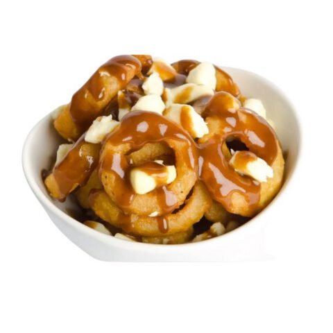 Onion Ring Poutine with Crispy Chicken